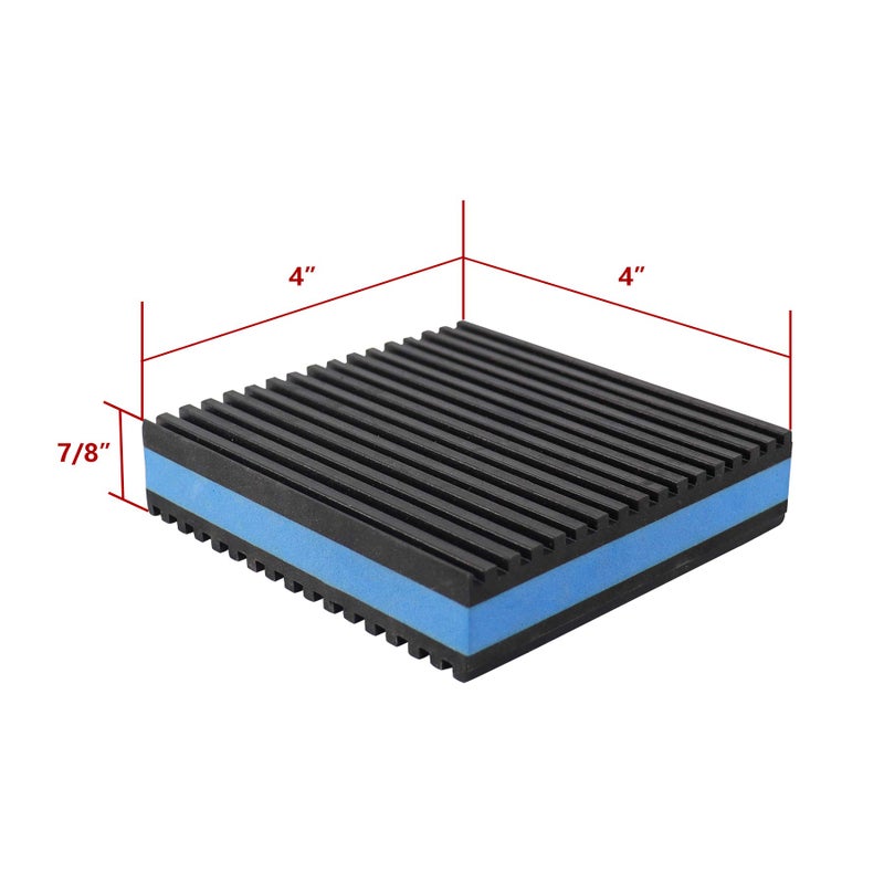 LBG Products Rubber Anti-Vibration Isolator Pads,Heavy Duty Blue EVA Pad for Air Conditioner,Compressors,HVAC,Treadmills etc(4'' X 4'' X 7/8") - Image 2